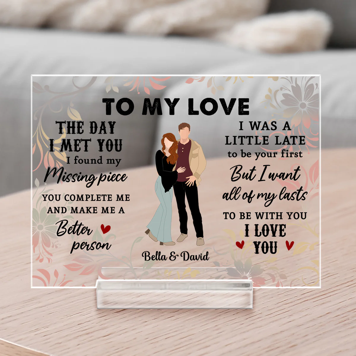 You Are My Only Love - Personalized Custom Acrylic Plaque With Base - Image 3
