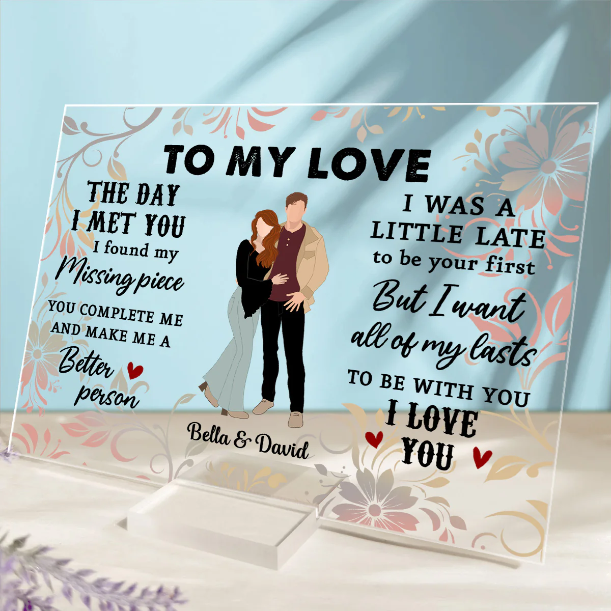 You Are My Only Love - Personalized Custom Acrylic Plaque With Base - Image 4