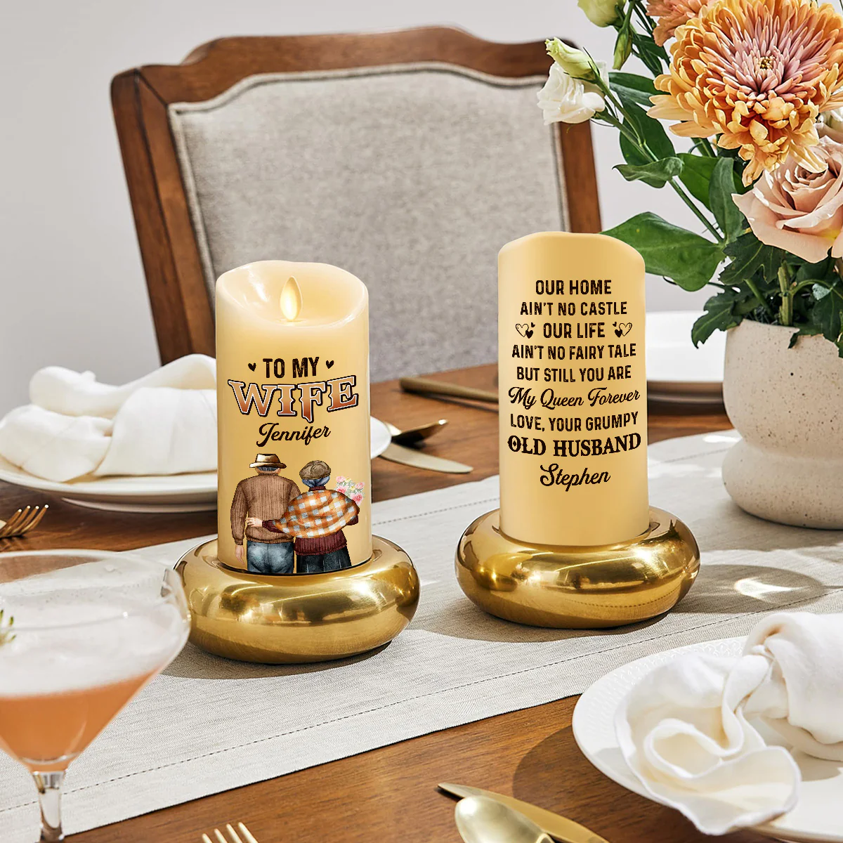 You Are My Queen Forever - Personalized Custom LED Candle - Image 4