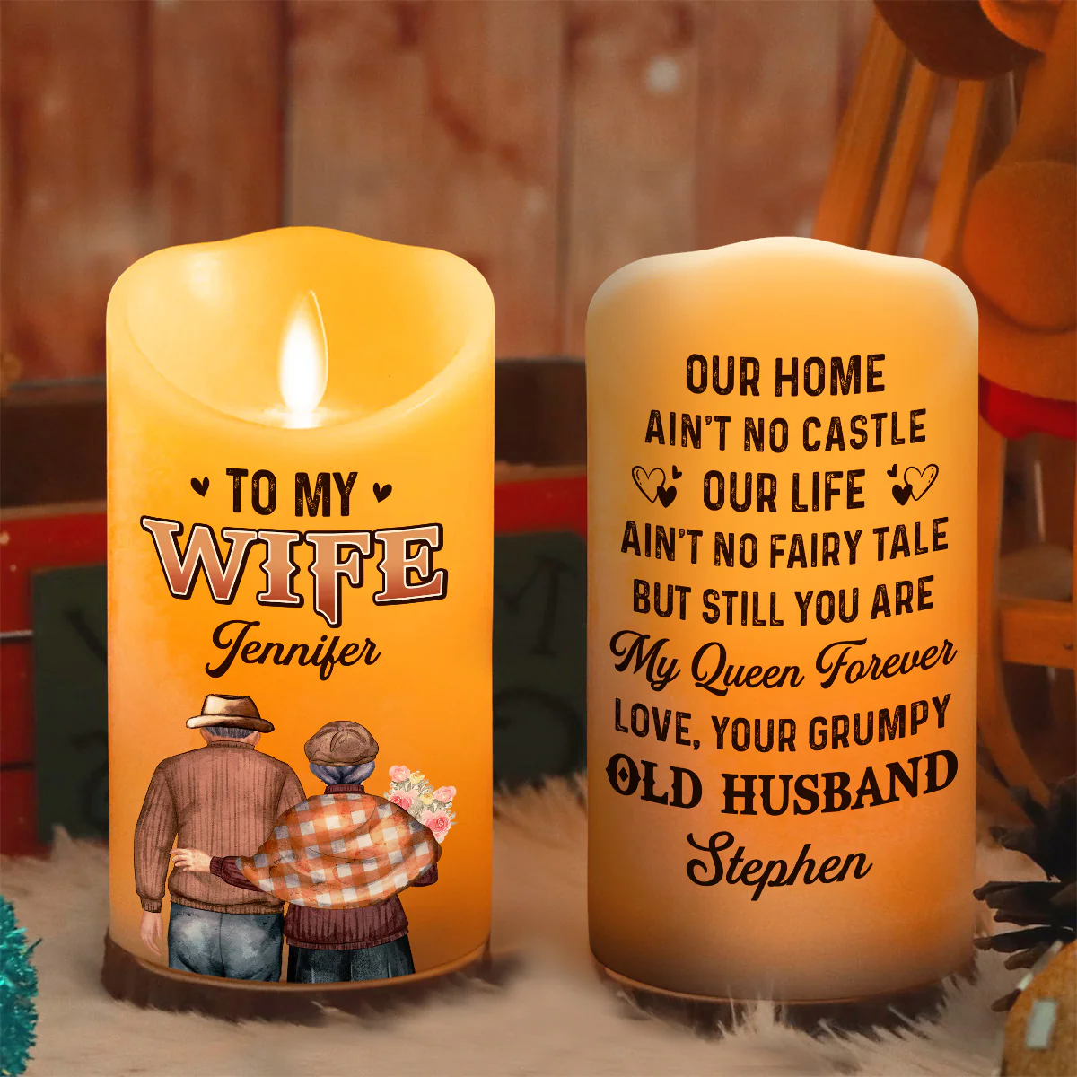 You Are My Queen Forever - Personalized Custom LED Candle - Image 5