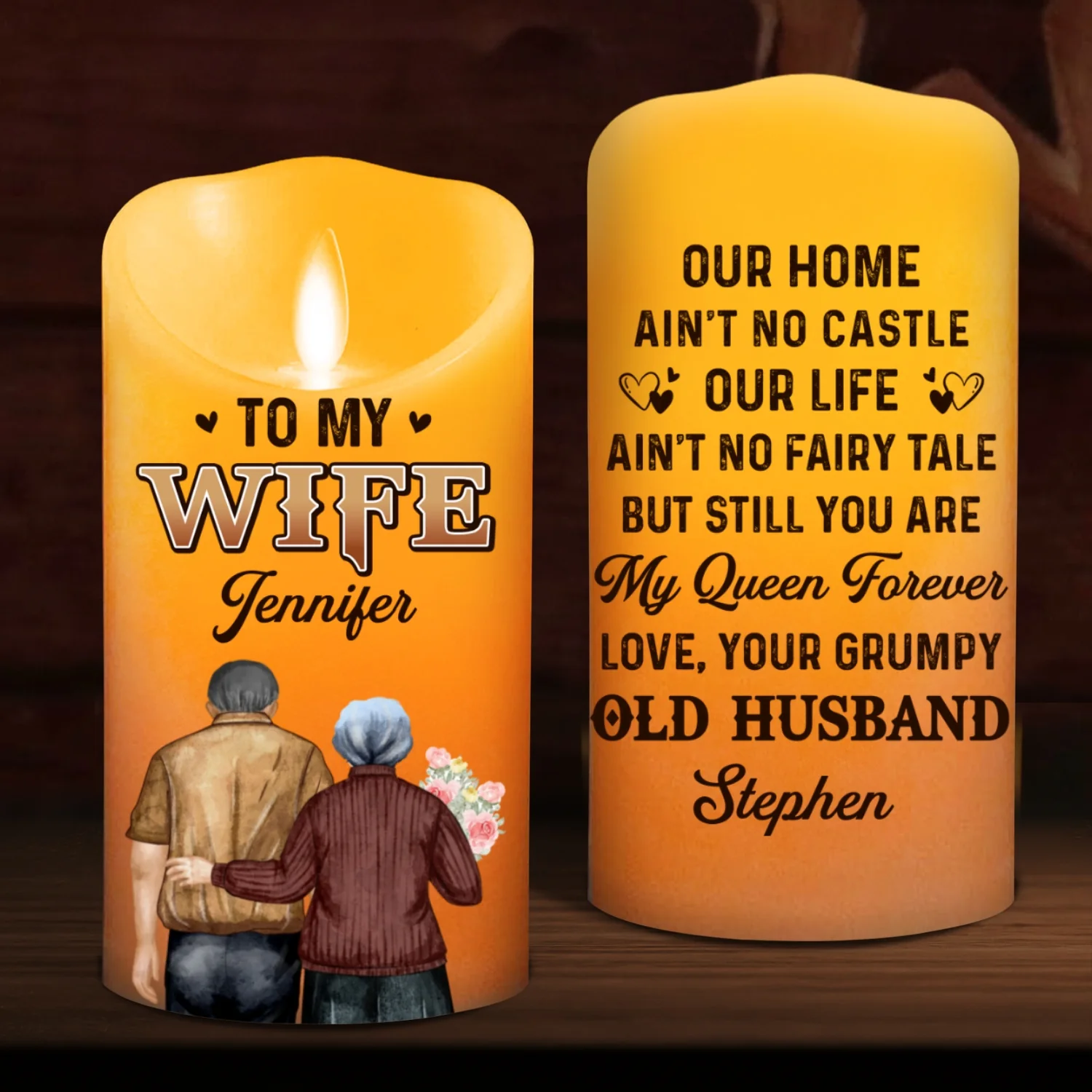 You Are My Queen Forever - Personalized Custom LED Candle - Image 7