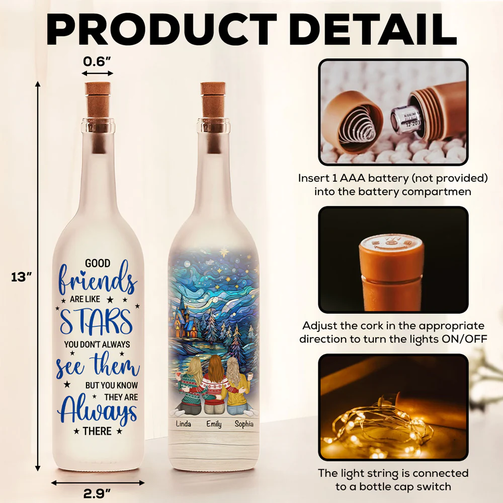 You Are My Shooting Star - Personalized Custom Bottle Lamp - Image 6
