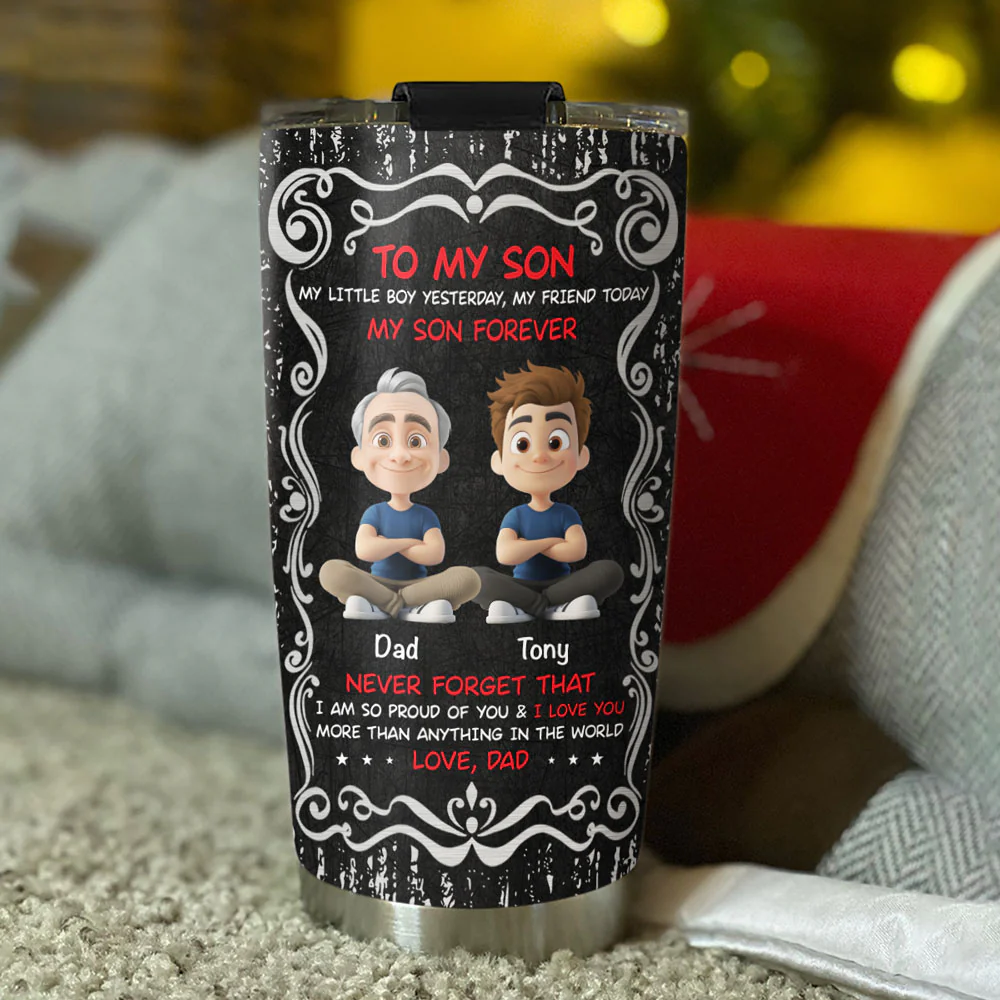 You Are My Son Forever - Personalized Custom Tumbler - Image 3