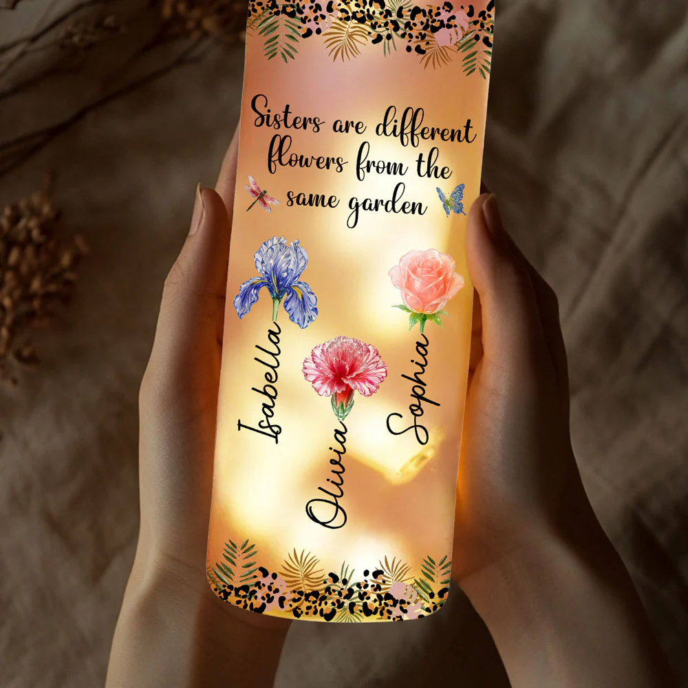 You Are My Soul Sister Flower - Personalized Custom Bottle Lamp - Image 3