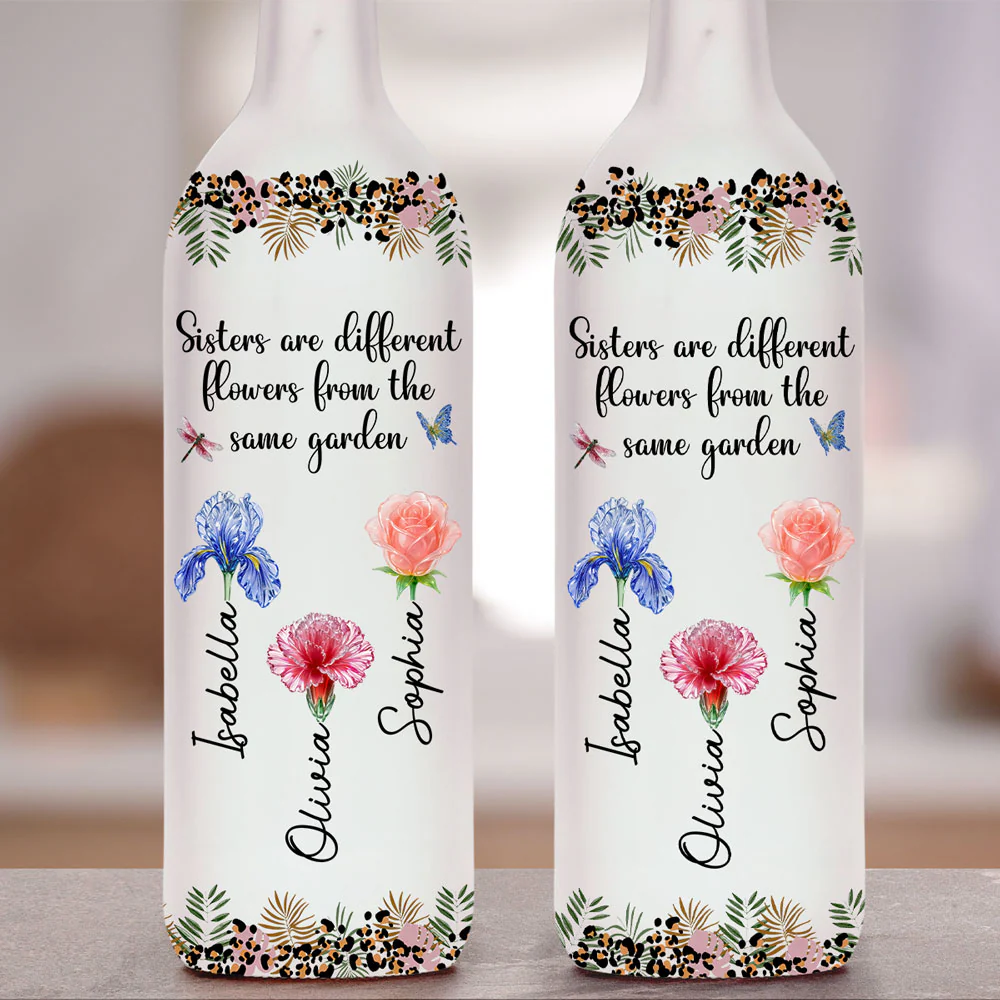 You Are My Soul Sister Flower - Personalized Custom Bottle Lamp - Image 4