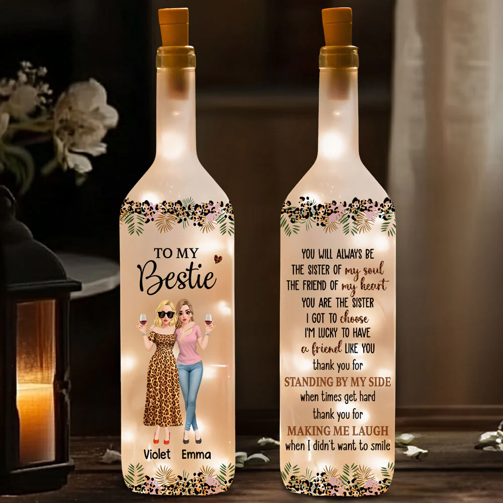 You Are My Soul Sister Front View - Personalized Custom Bottle Lamp - Image 2