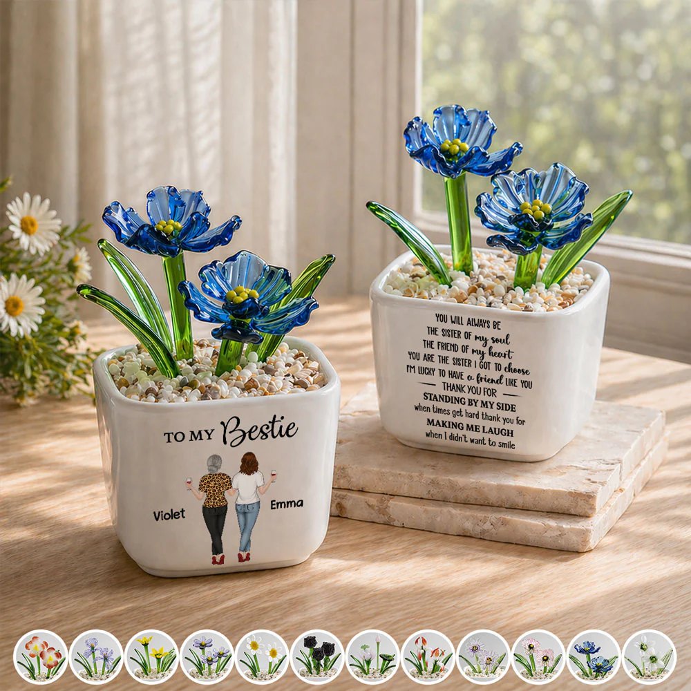 You Are My Soul Sister - Personalized Custom Glass Birth Month Flower