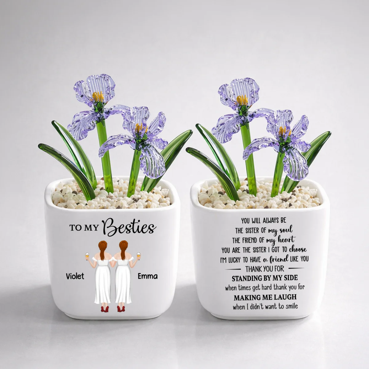 You Are My Soul Sister - Personalized Custom Glass Birth Month Flower - Image 10