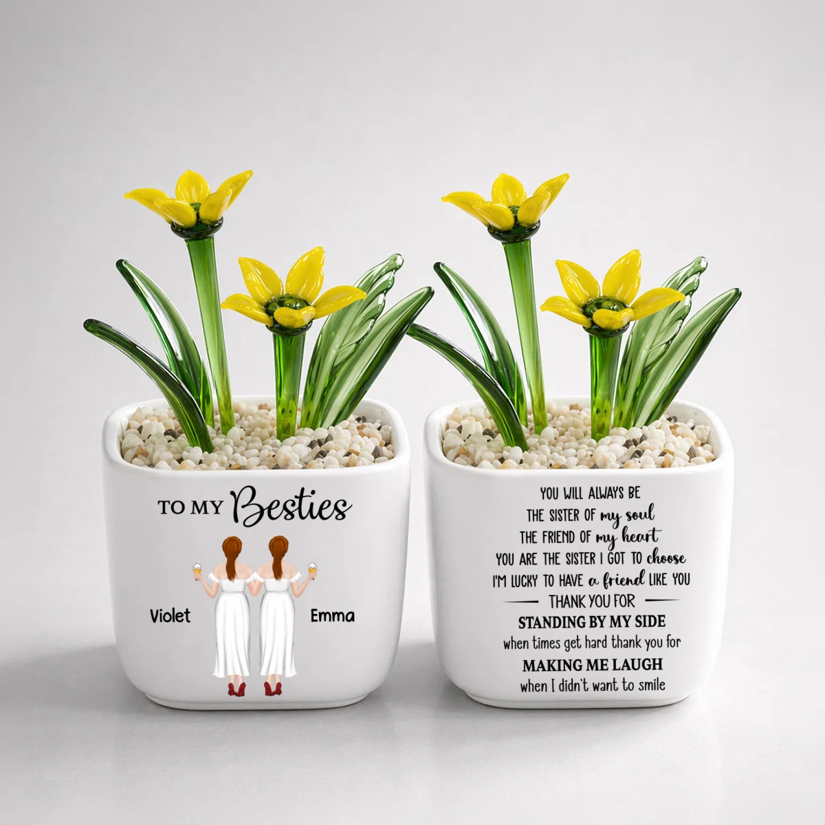 You Are My Soul Sister - Personalized Custom Glass Birth Month Flower - Image 11