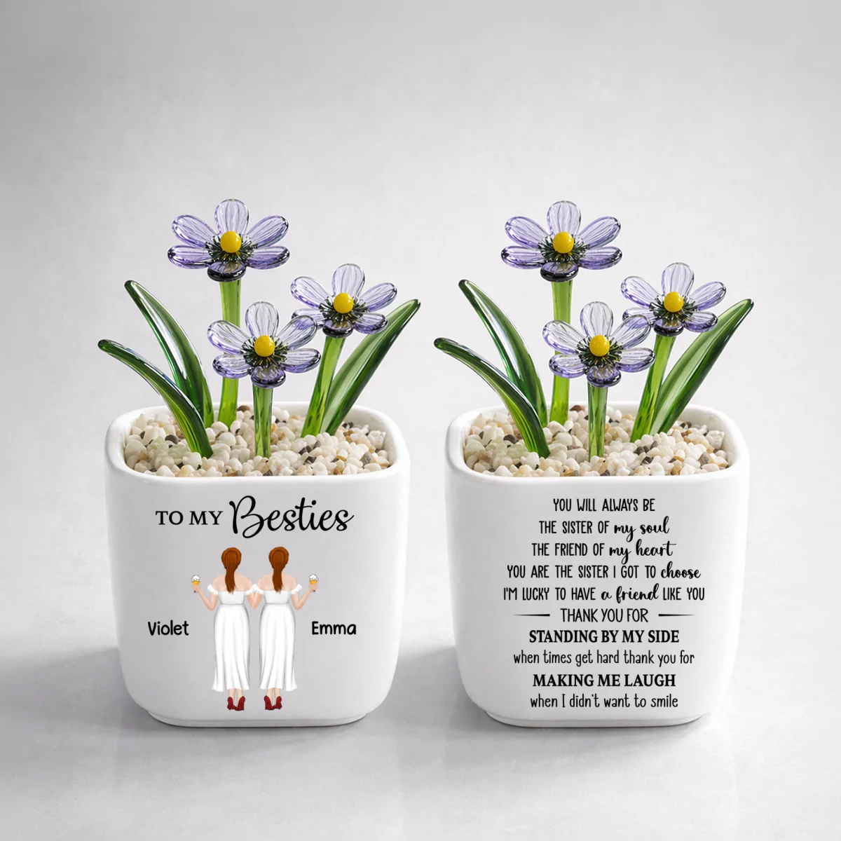 You Are My Soul Sister - Personalized Custom Glass Birth Month Flower - Image 12