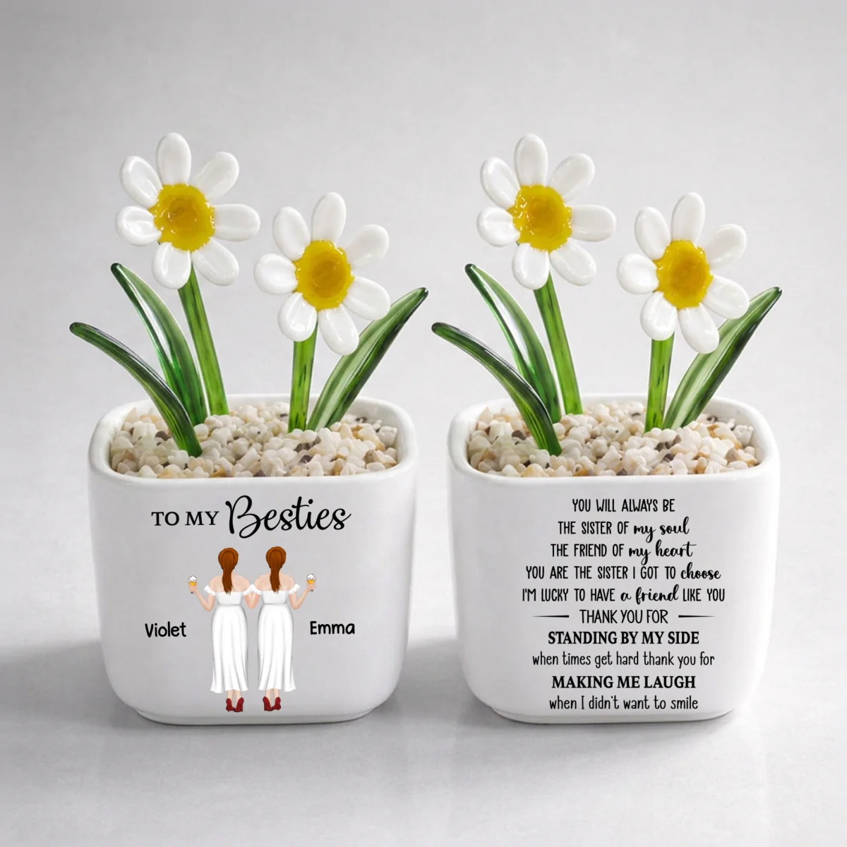 You Are My Soul Sister - Personalized Custom Glass Birth Month Flower - Image 13