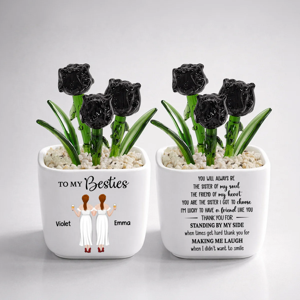 You Are My Soul Sister - Personalized Custom Glass Birth Month Flower - Image 14