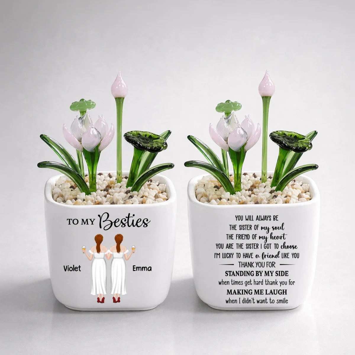 You Are My Soul Sister - Personalized Custom Glass Birth Month Flower - Image 15