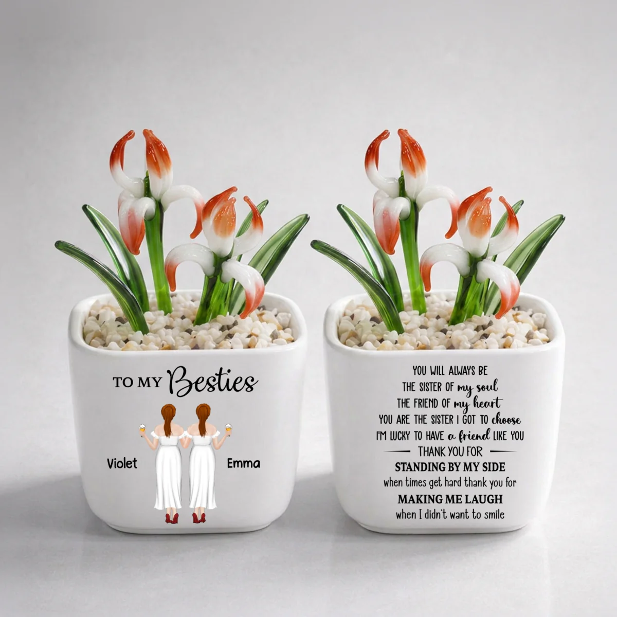 You Are My Soul Sister - Personalized Custom Glass Birth Month Flower - Image 16