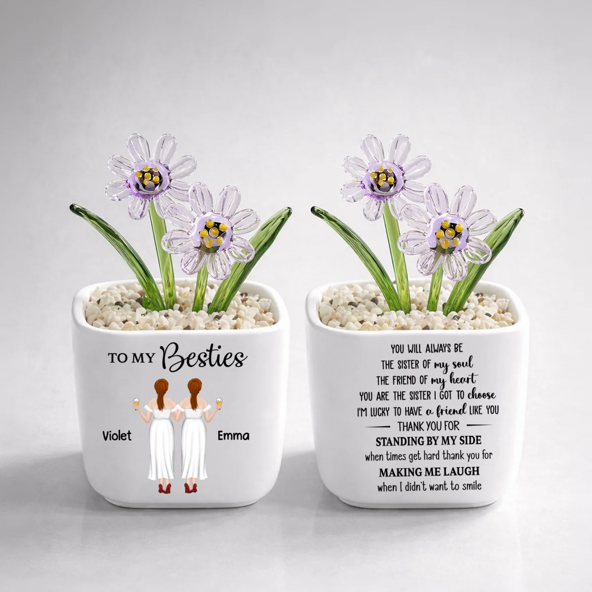 You Are My Soul Sister - Personalized Custom Glass Birth Month Flower - Image 17