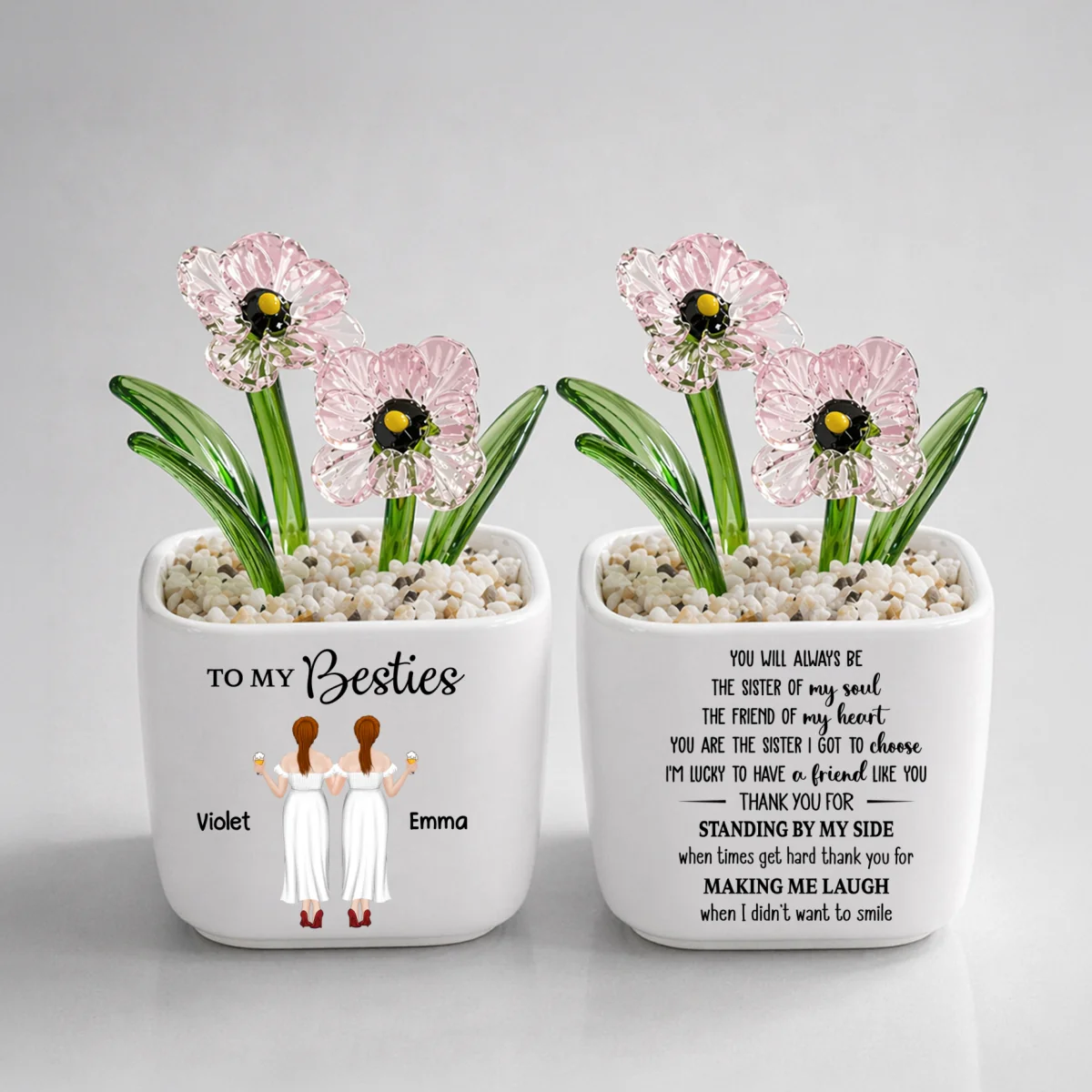 You Are My Soul Sister - Personalized Custom Glass Birth Month Flower - Image 18