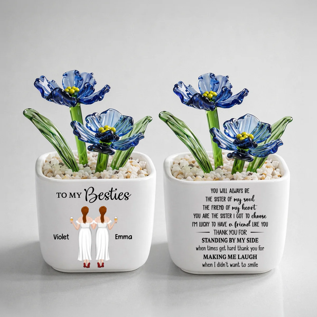 You Are My Soul Sister - Personalized Custom Glass Birth Month Flower - Image 19