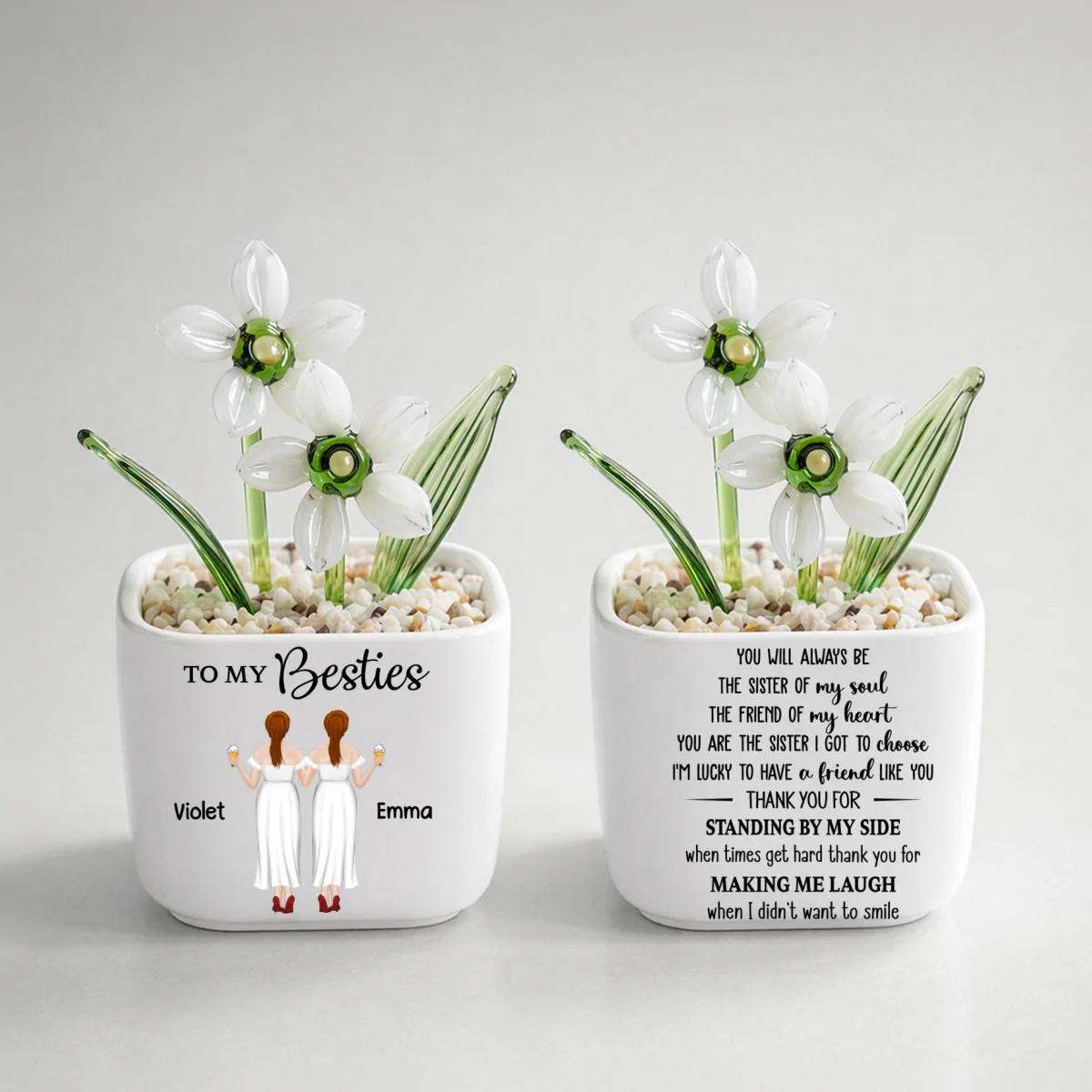 You Are My Soul Sister - Personalized Custom Glass Birth Month Flower - Image 20