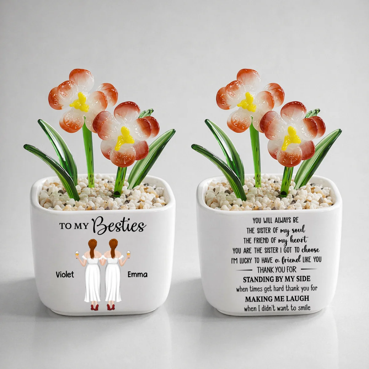 You Are My Soul Sister - Personalized Custom Glass Birth Month Flower - Image 9