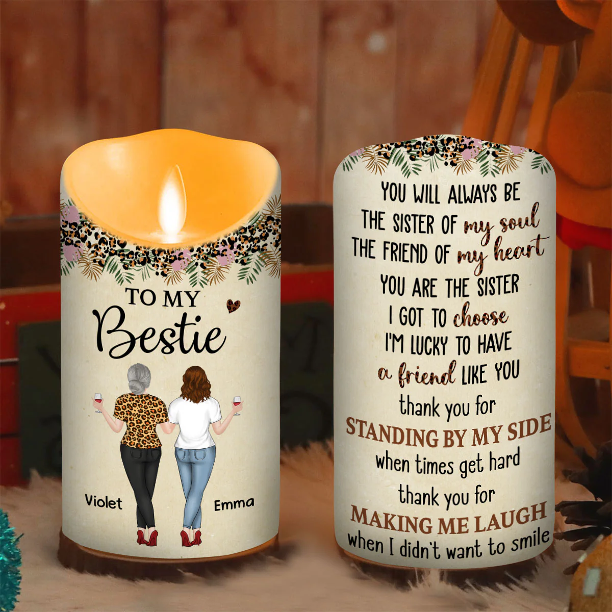 You Are My Soul Sister - Personalized Custom LED Candle - Image 2