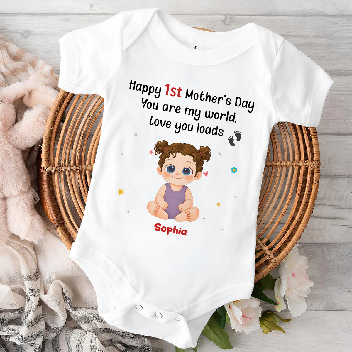 You Are My World - Personalized Custom Baby Onesie - Image 2