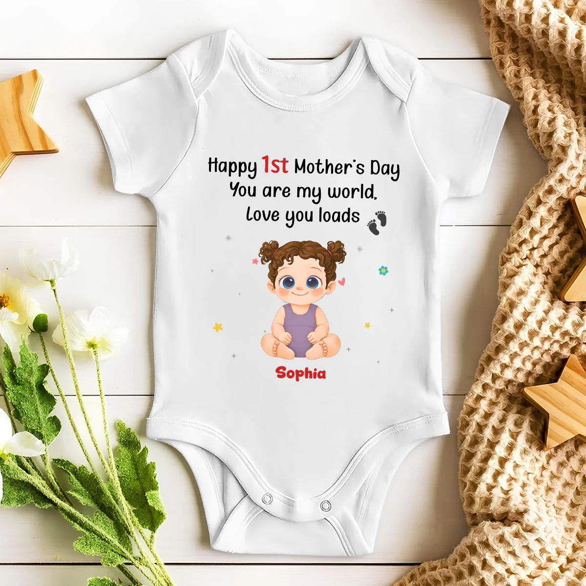 You Are My World - Personalized Custom Baby Onesie - Image 3