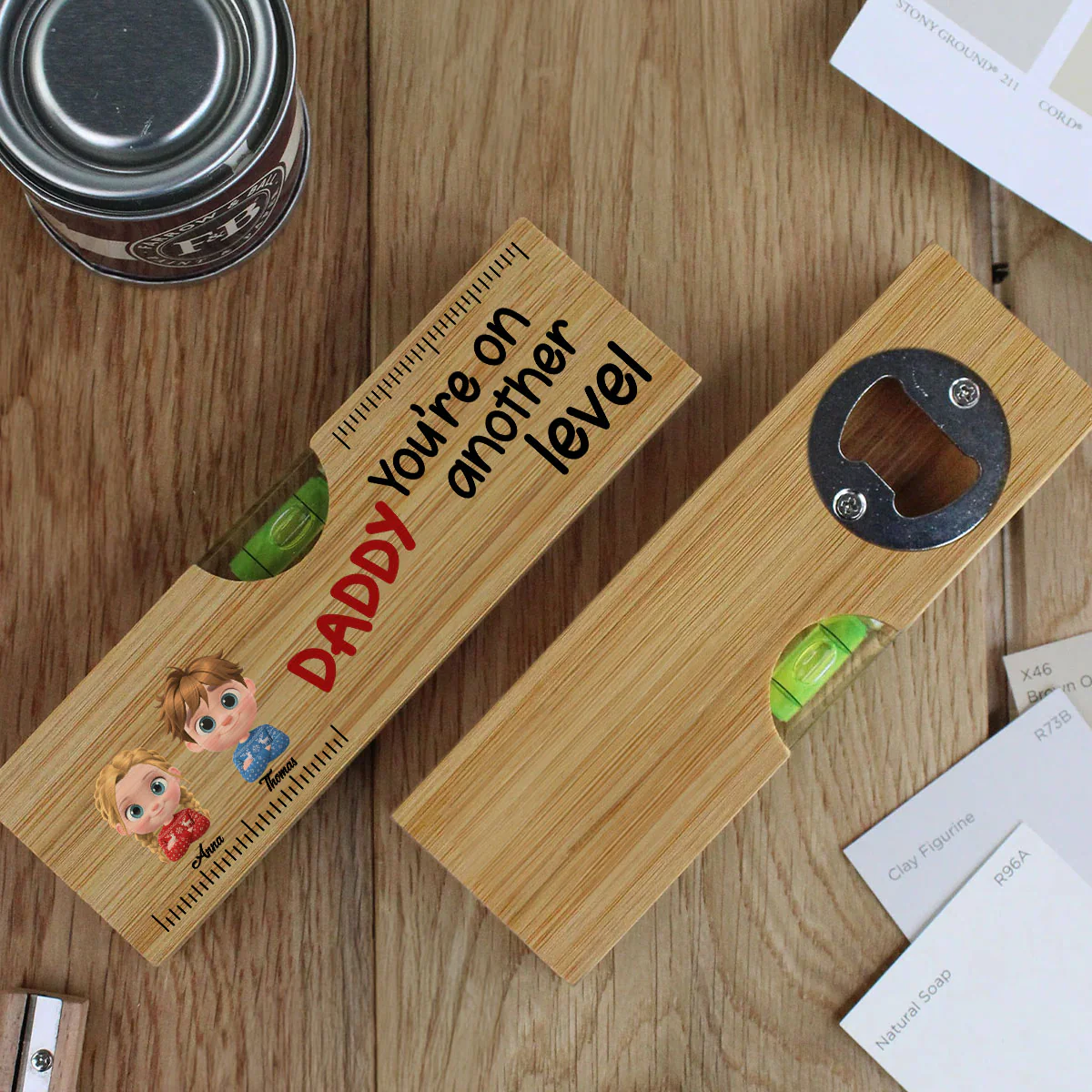 You Are On Another Level Christmas - Personalized Custom Wooden Spirit Level Bottle Opener - Image 3