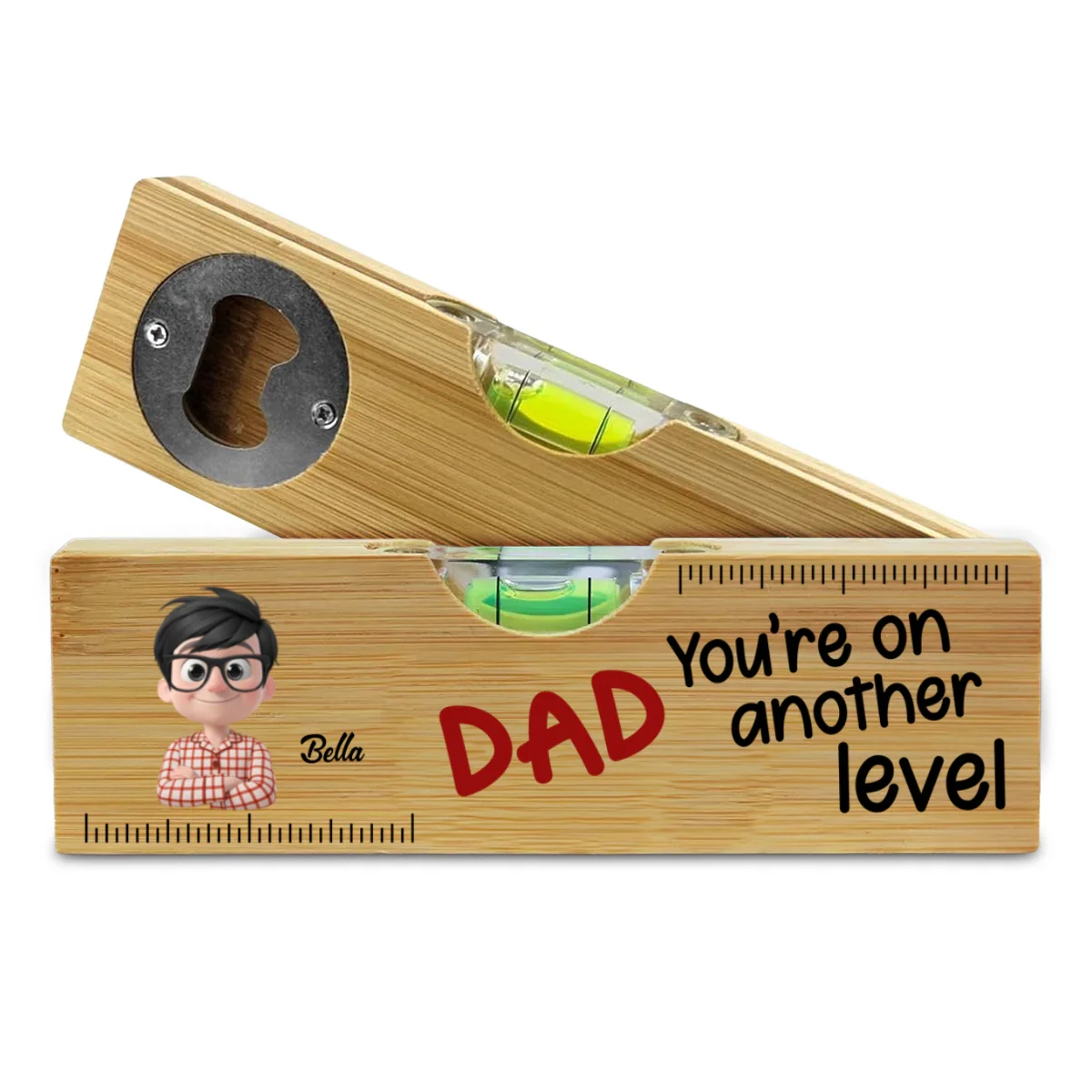 You Are On Another Level Christmas - Personalized Custom Wooden Spirit Level Bottle Opener - Image 6