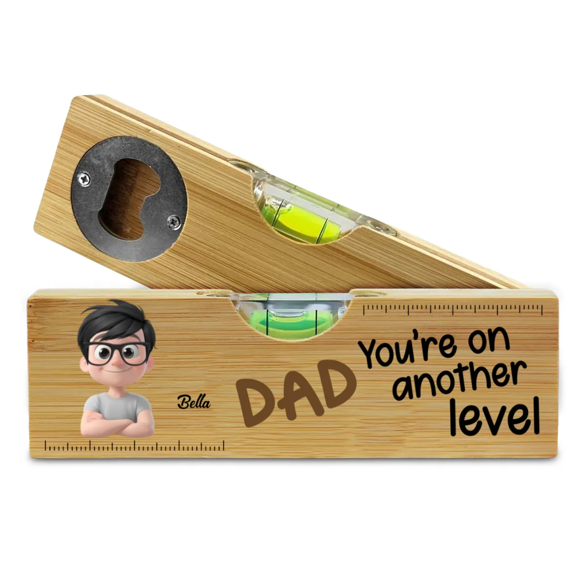 You Are On Another Level - Personalized Custom Wooden Spirit Level Bottle Opener - Image 6