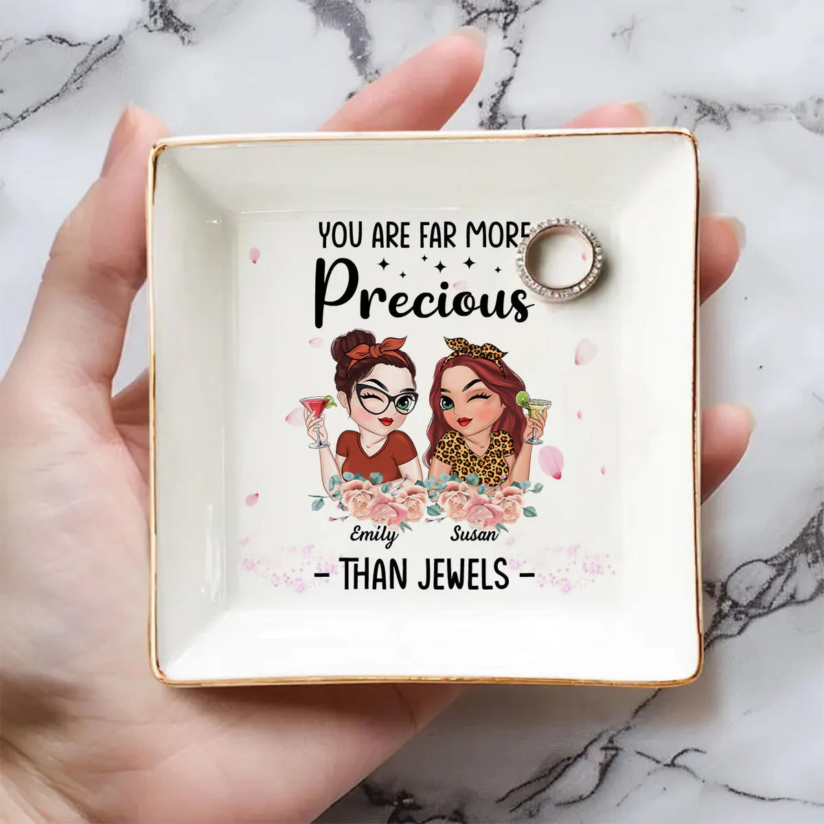 You Are Precious More Than Jewels - Personalized Custom Jewelry Dish - Image 2