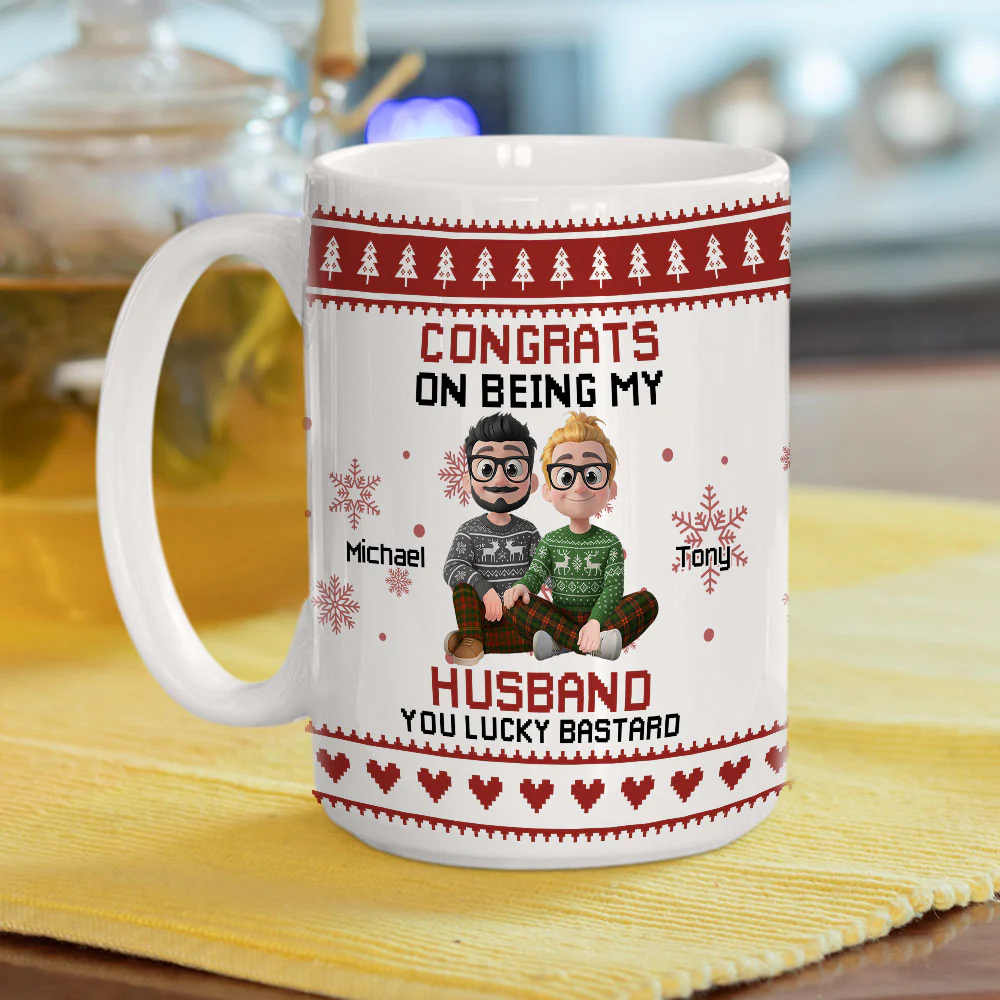 You Are So Lucky My Man - Personalized Custom Coffee Mug - Image 6