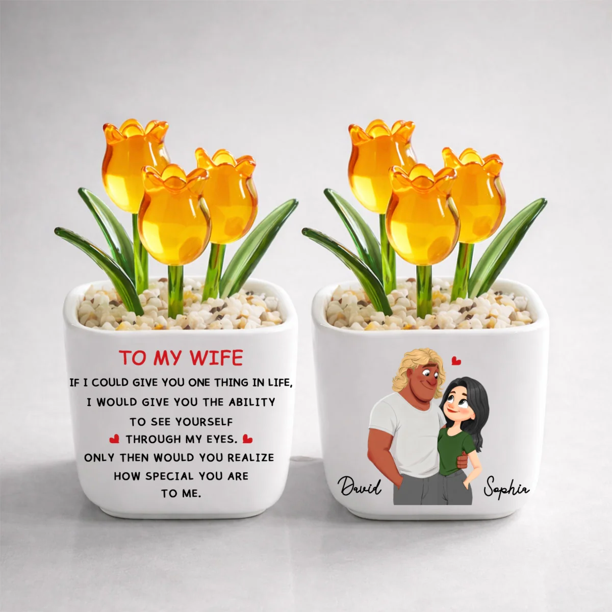 You Are Special - Personalized Custom Glass Everlasting Tulips - Image 10