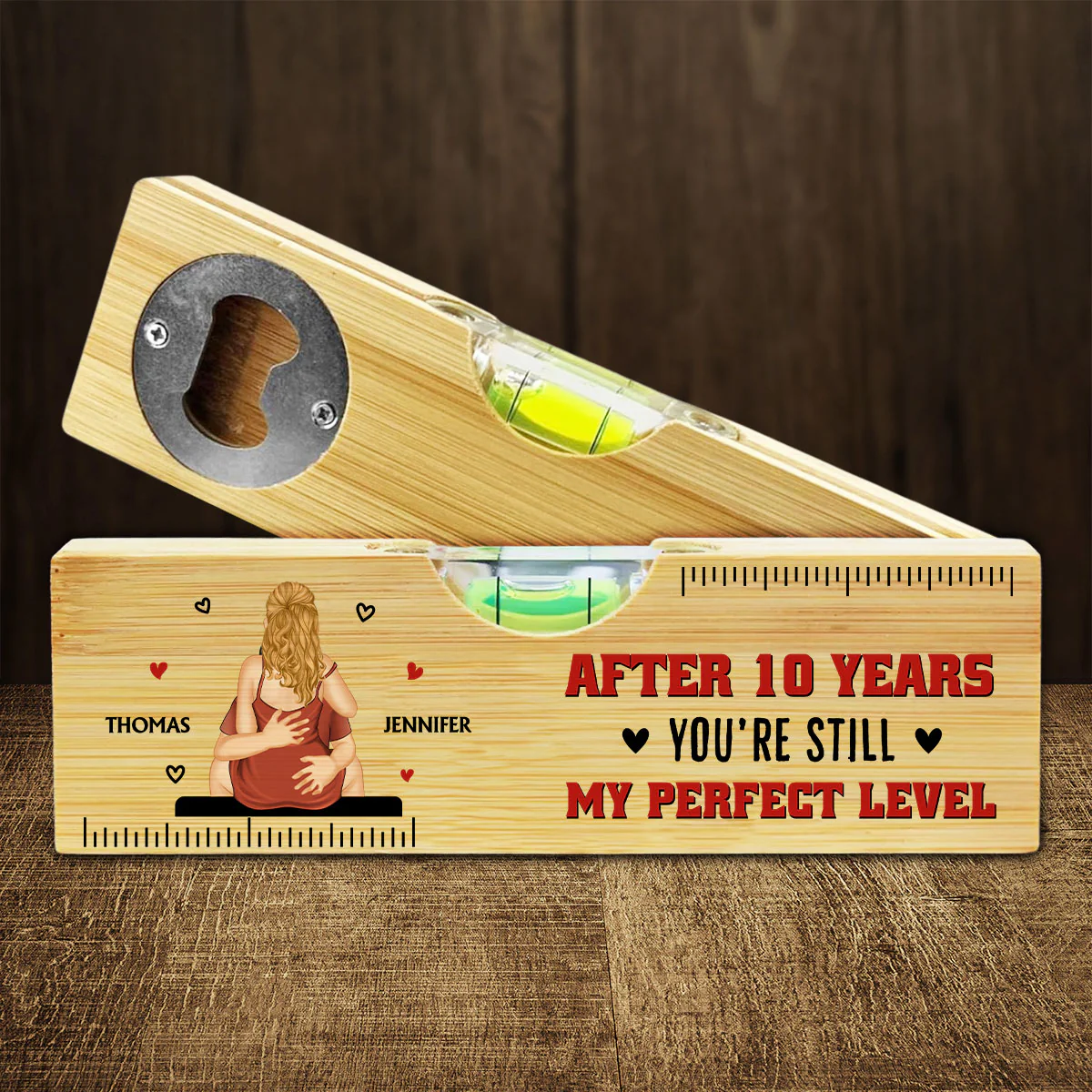 You Are Still My Perfect Level - Personalized Custom Wooden Spirit Level Bottle Opener - Image 2