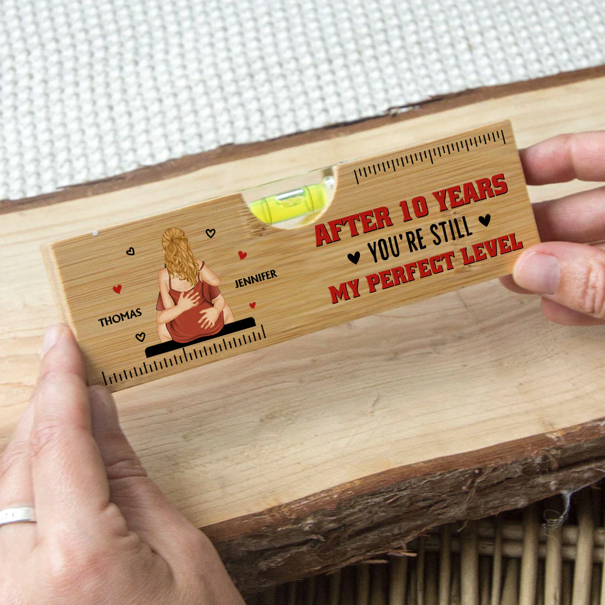 You Are Still My Perfect Level - Personalized Custom Wooden Spirit Level Bottle Opener - Image 3
