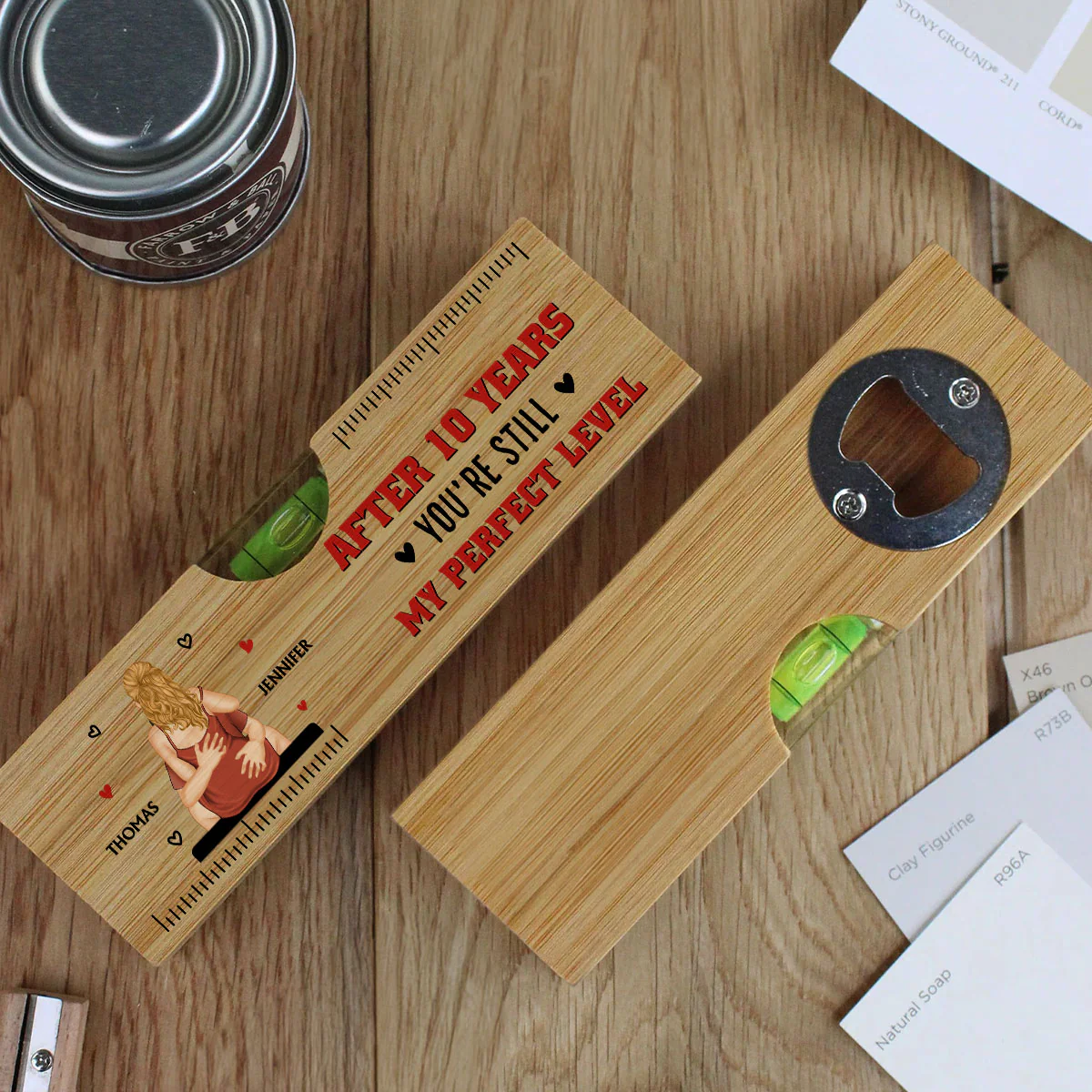 You Are Still My Perfect Level - Personalized Custom Wooden Spirit Level Bottle Opener - Image 4
