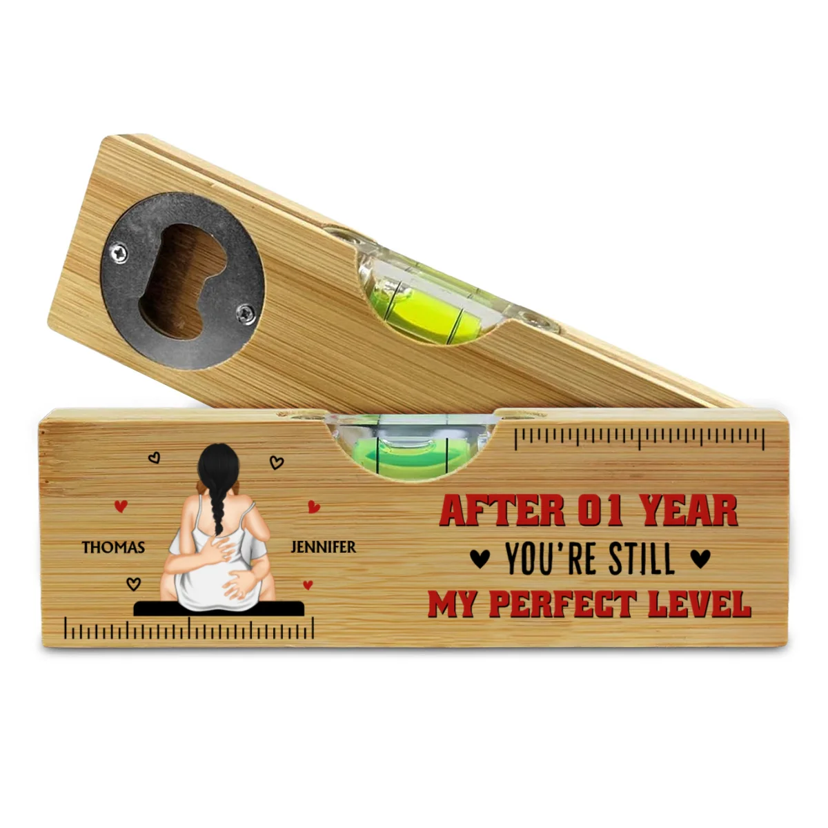 You Are Still My Perfect Level - Personalized Custom Wooden Spirit Level Bottle Opener - Image 7