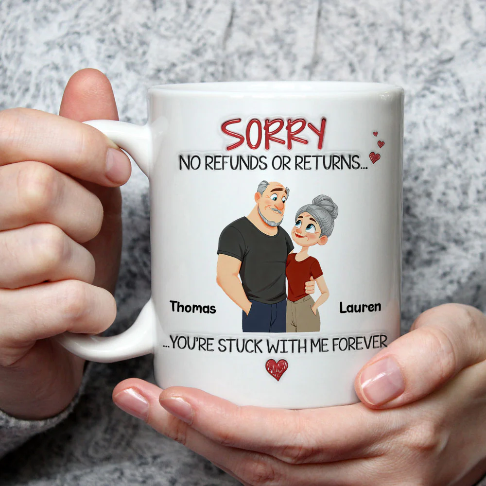 You Are Stuck With Me Forever - Personalized Custom 3D Inflated Effect Coffee Mug - Image 2