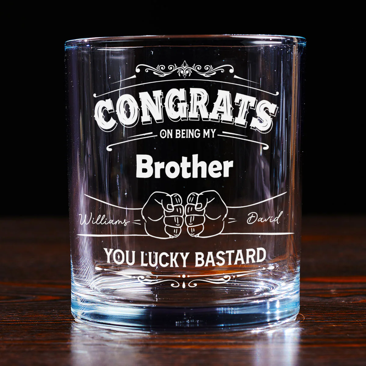 You Are Stuck With Me Forever - Personalized Custom Whiskey Glass - Image 3