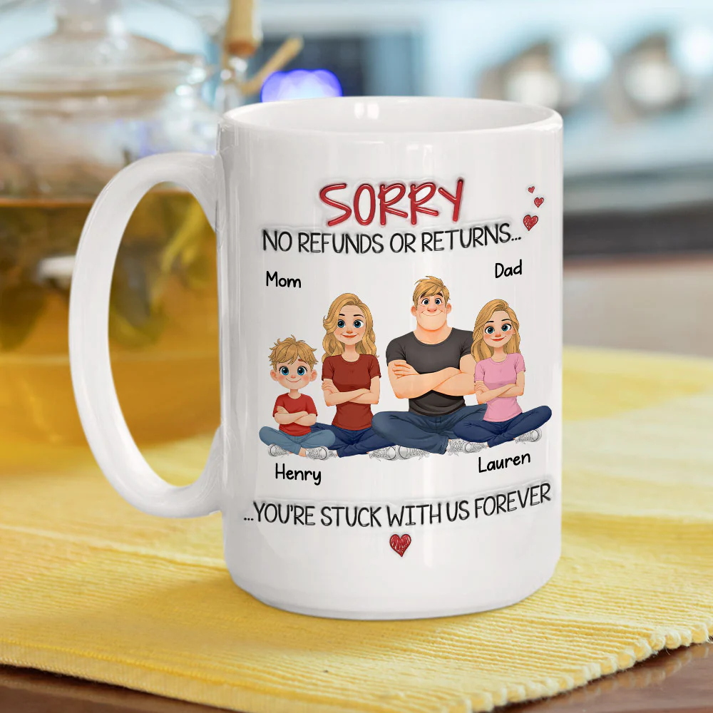You Are Stuck With Us Forever - Personalized Custom 3D Inflated Effect Coffee Mug - Image 5