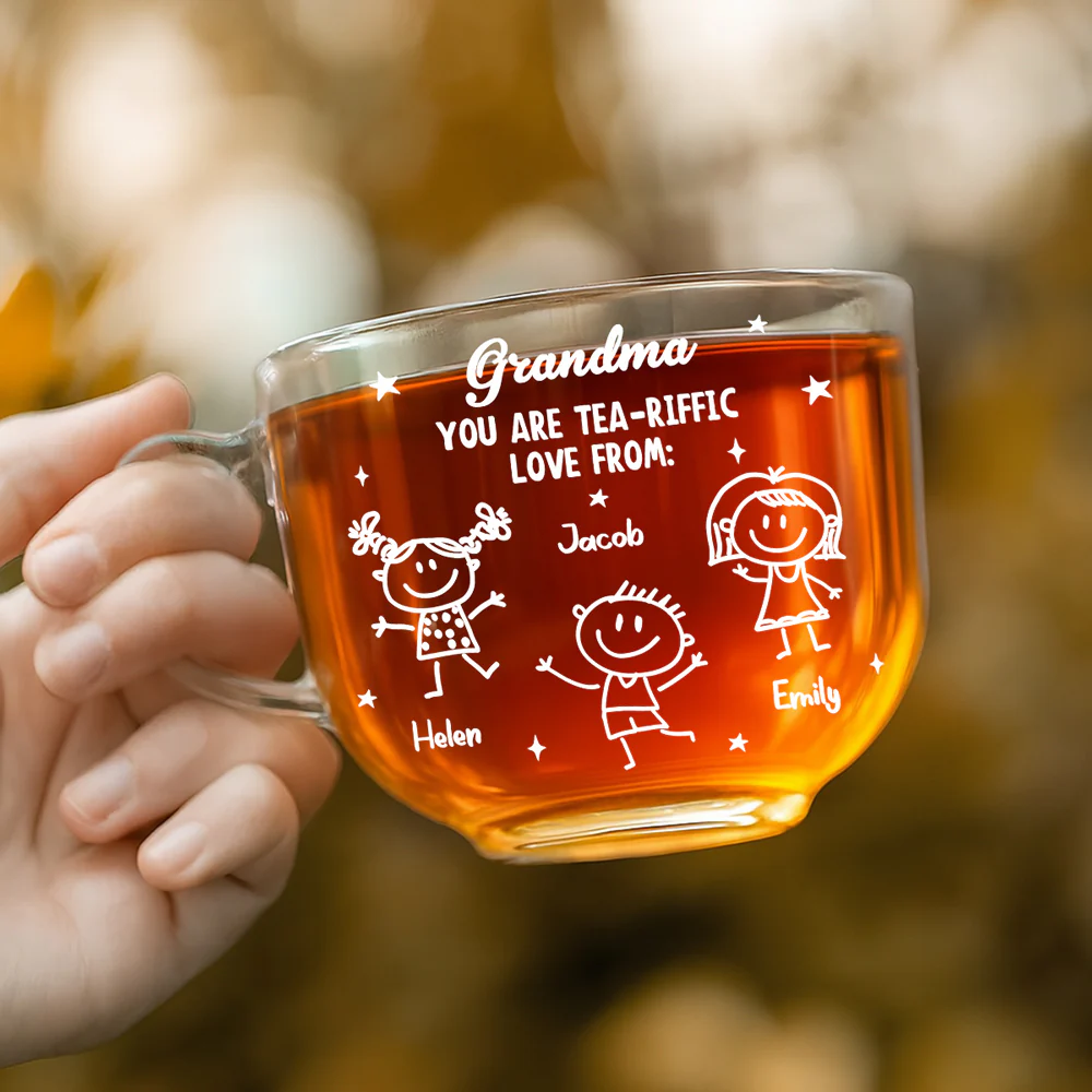 You Are Tea-Riffic - Personalized Custom Glass Tea Cup - Image 2