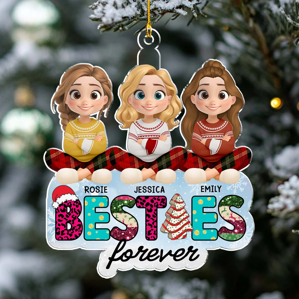 You Are The Best Bestie - Personalized Custom Acrylic Ornament - Image 5