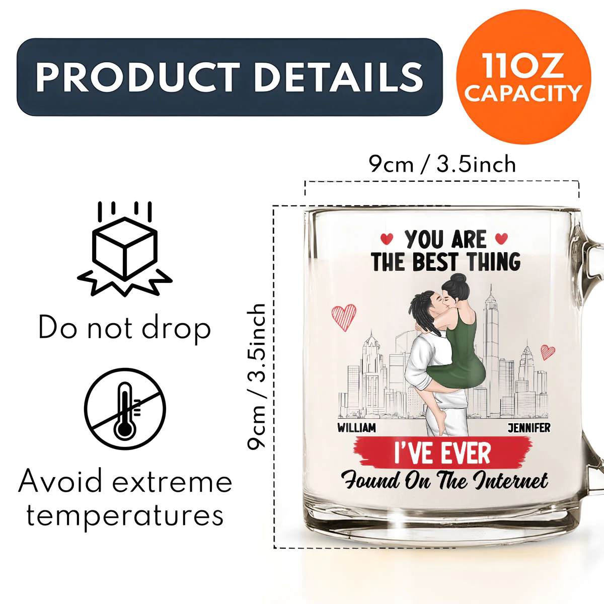 You Are The Best - Personalized Custom Glass Mug - Image 5