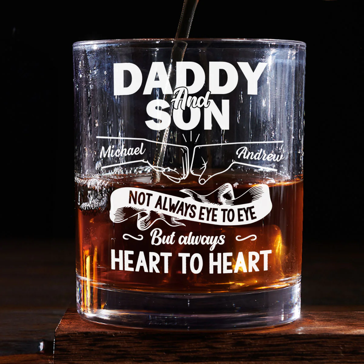 You Are The Best - Personalized Custom Whiskey Glass - Image 2