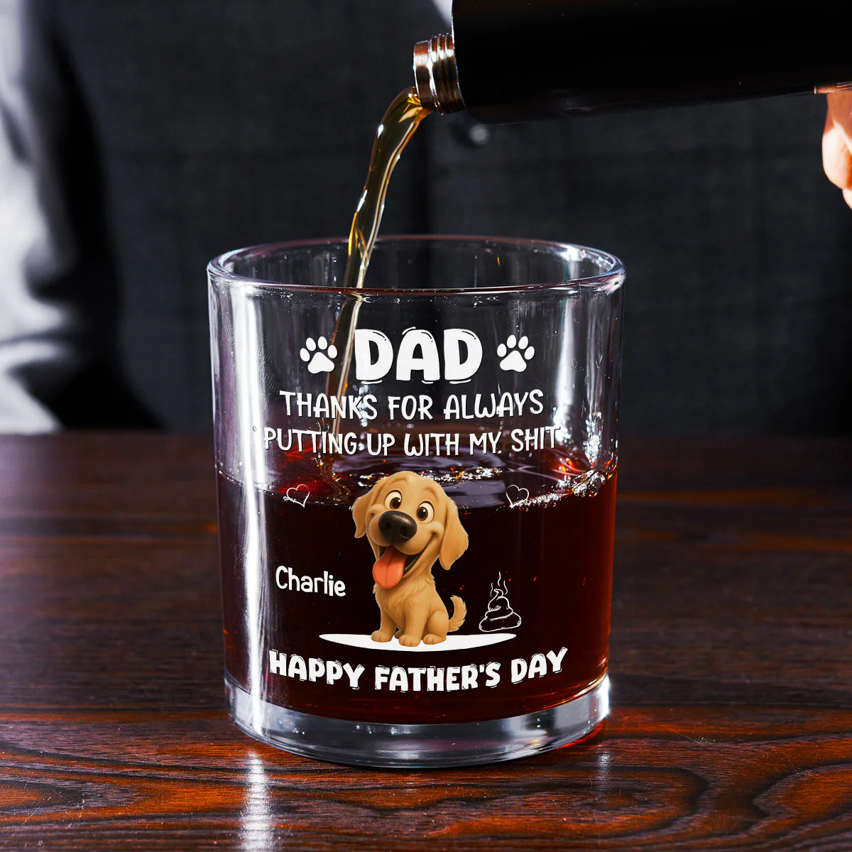 You Are The Best Putting Up Person - Personalized Custom Whiskey Glass - Image 2