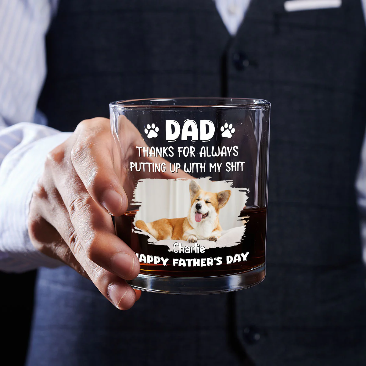 You Are The Best Putting Up Person Photo - Personalized Custom Whiskey Glass