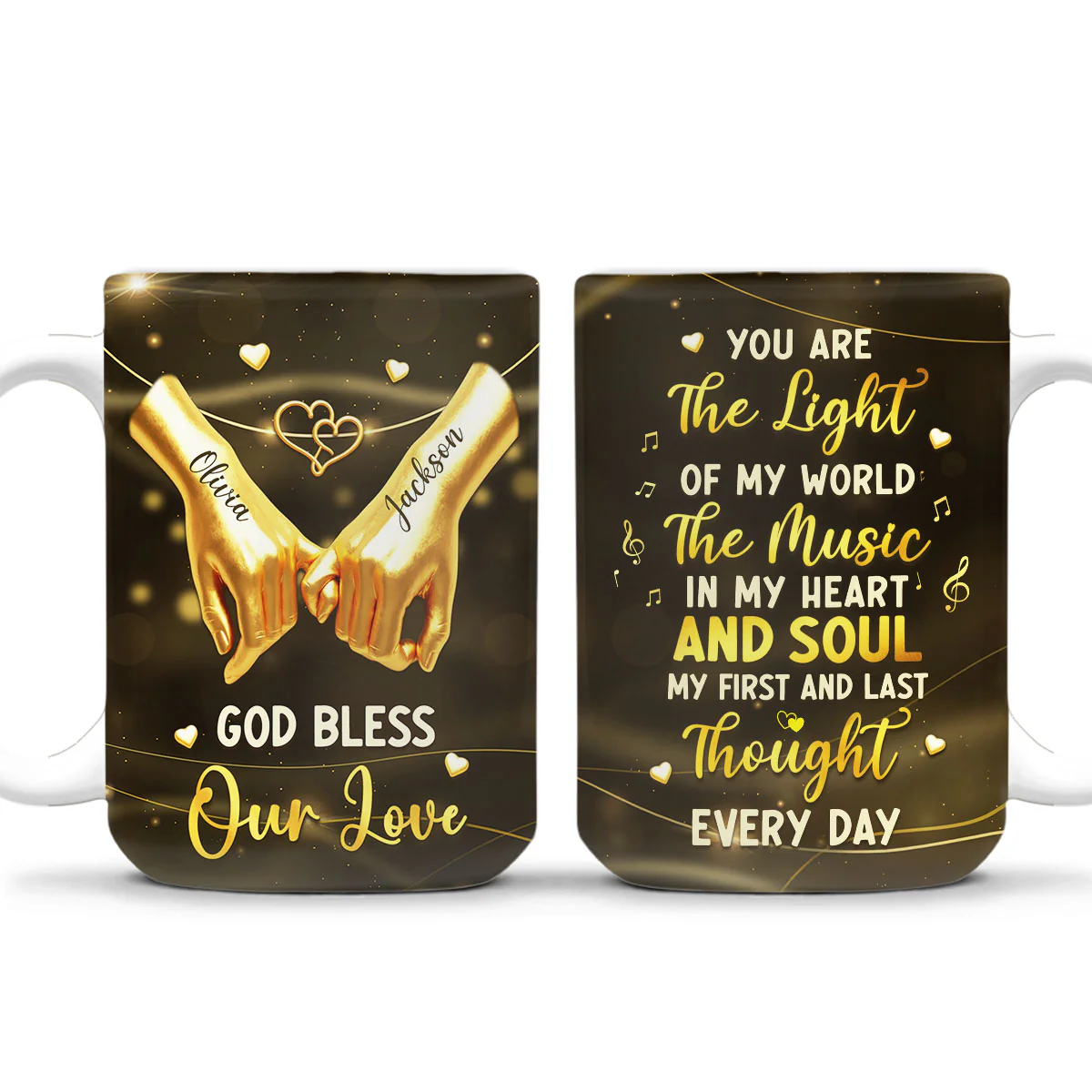You Are The Light Of My World - Personalized Custom Coffee Mug - Image 2