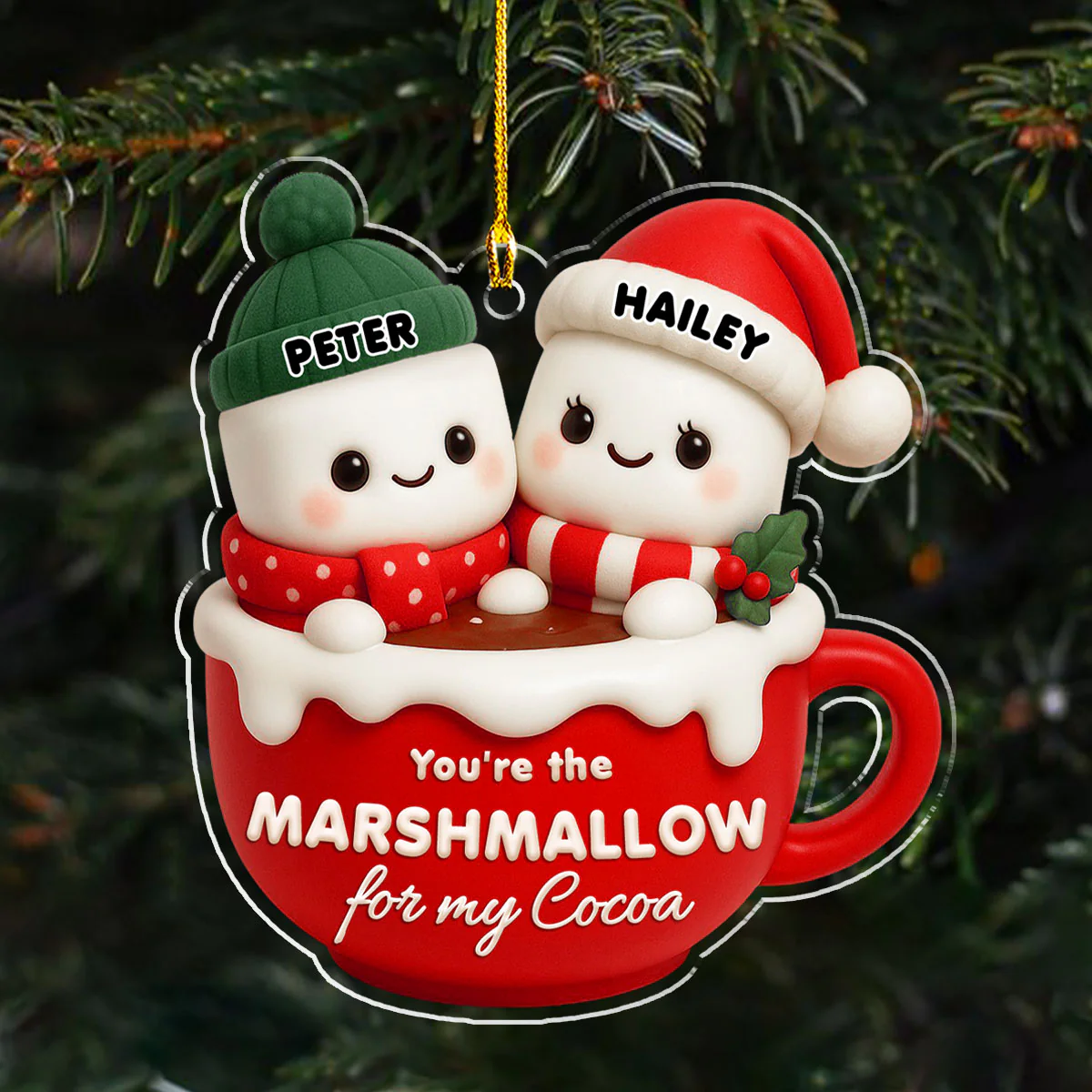 You Are The Marshmallo - Personalized Custom 3D Effect Acrylic Ornament - Image 4