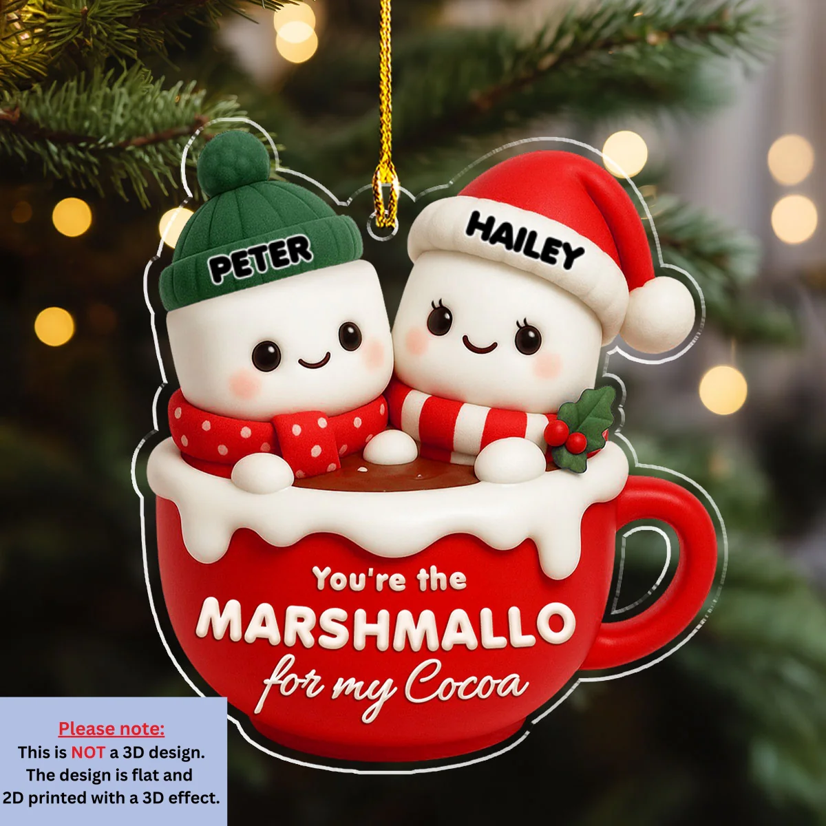 You Are The Marshmallo - Personalized Custom 3D Effect Acrylic Ornament - Image 6