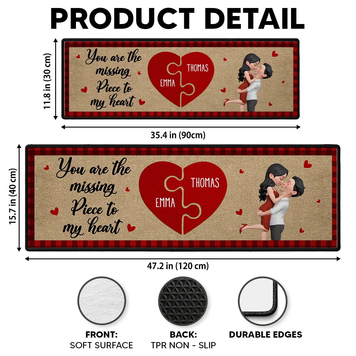 You Are The Missing Piece - Personalized Custom Runner Rug - Image 6