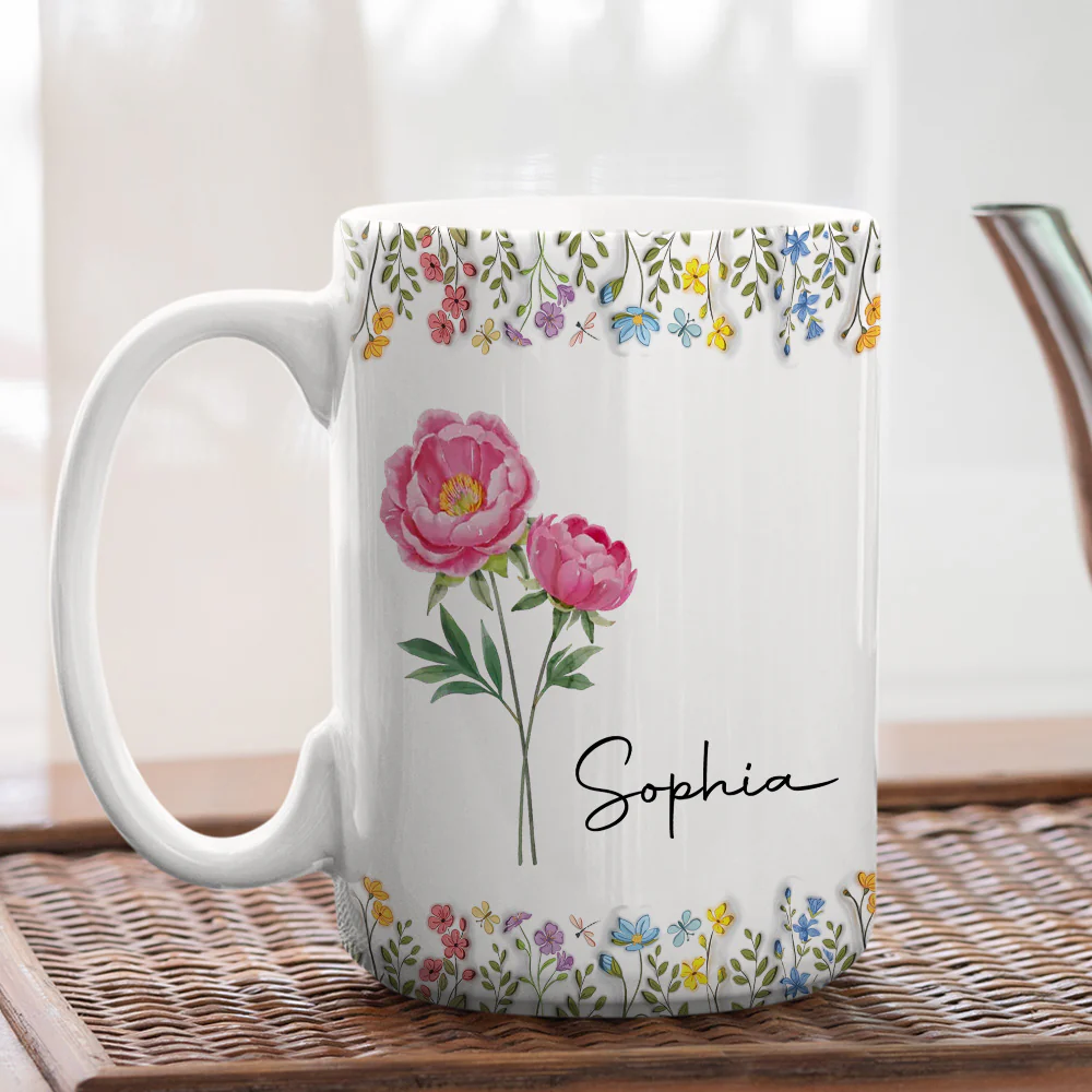 You Are The Most Beautiful Flower - Personalized Custom 3D Inflated Effect Mug - Image 6